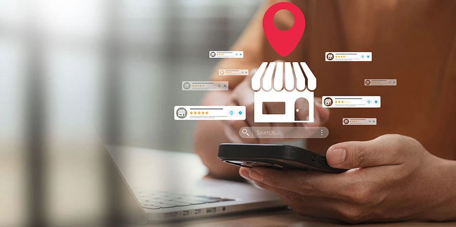 Home service business owner reviewing Google reviews and Search ads